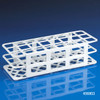 GLOBE SCIENTIFIC SNAP-N-RACKS Test Tube Rack, For 30mm Tubes, Holds 24 Tubes, White