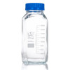 GLOBE SCIENTIFIC GLASS BOTTLE Bottle, Square Media, Wide Mouth, Globe Glass, 2000mL, GL80 Screw Cap, 10/bx