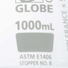 GLOBE SCIENTIFIC GLASS FLASK Flask, Erlenmeyer, Globe Glass, 1000mL, Heavy Duty, Narrow Mouth, Dual Graduations, ASTM E1406, 1/bx (EA=BX)
