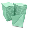 TIDI 2-PLY TISSUE/POLY TOWEL & BIB - Towel, 2-Ply Tissue & Poly, Green, 13" x 18", 500/cs