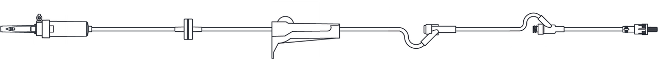 AMSINO AMSAFE® IV ADMINISTRATION SETSIV Admin Set, 10 Drops Per mL, 83" Length, 17 mL Priming Volume, Vented/Non-Vented, Back Check Valve, Roller Clamp, 1 Pre-Pierced Y Site, 1 AMSafe Needle-Free Y Site, Rotating Male Luer Lock, PE Poly Pouch, 50/cs
