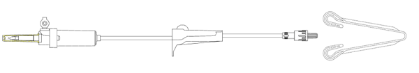 AMSINO AMSAFE® IV ADMINISTRATION SETSIV Secondary Piggyback IV Set,  20 Drops Per mL, 40" Length, 10 mL Priming Volume, Vented/Non-Vented, Roller Clamp, Rotating Male Luer Lock, Hanger, PE Poly Pouch, 50/cs