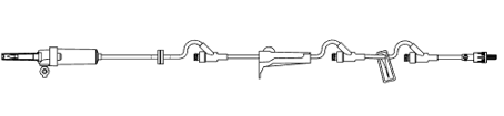 AMSINO AMSAFE® IV ADMINISTRATION SETSAdult Primary Piggyback IV Set, 15 Drops/mL, 110"L, 22 mL Priming Volume, Vented/ Non-Vented, Back Check Valve, 1 Slide Clamp, 3 AMSafe® Needle-Free Y Sites, Roller Clamp, Rotating Male Luer Lock, Tyvek Form Fill 