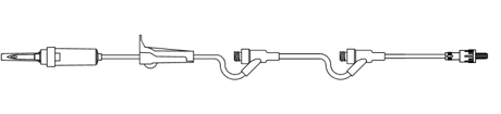 AMSINO AMSAFE® IV ADMINISTRATION SETSIV Admin Set, 15 Drops Per mL, 105" Length, 21mL Priming Volume, Vented, Roller Clamp, (2) AMSafe® Needle-Free Y Sites, Rotating Male Luer Lock, PE Poly Pouch, 50/cs