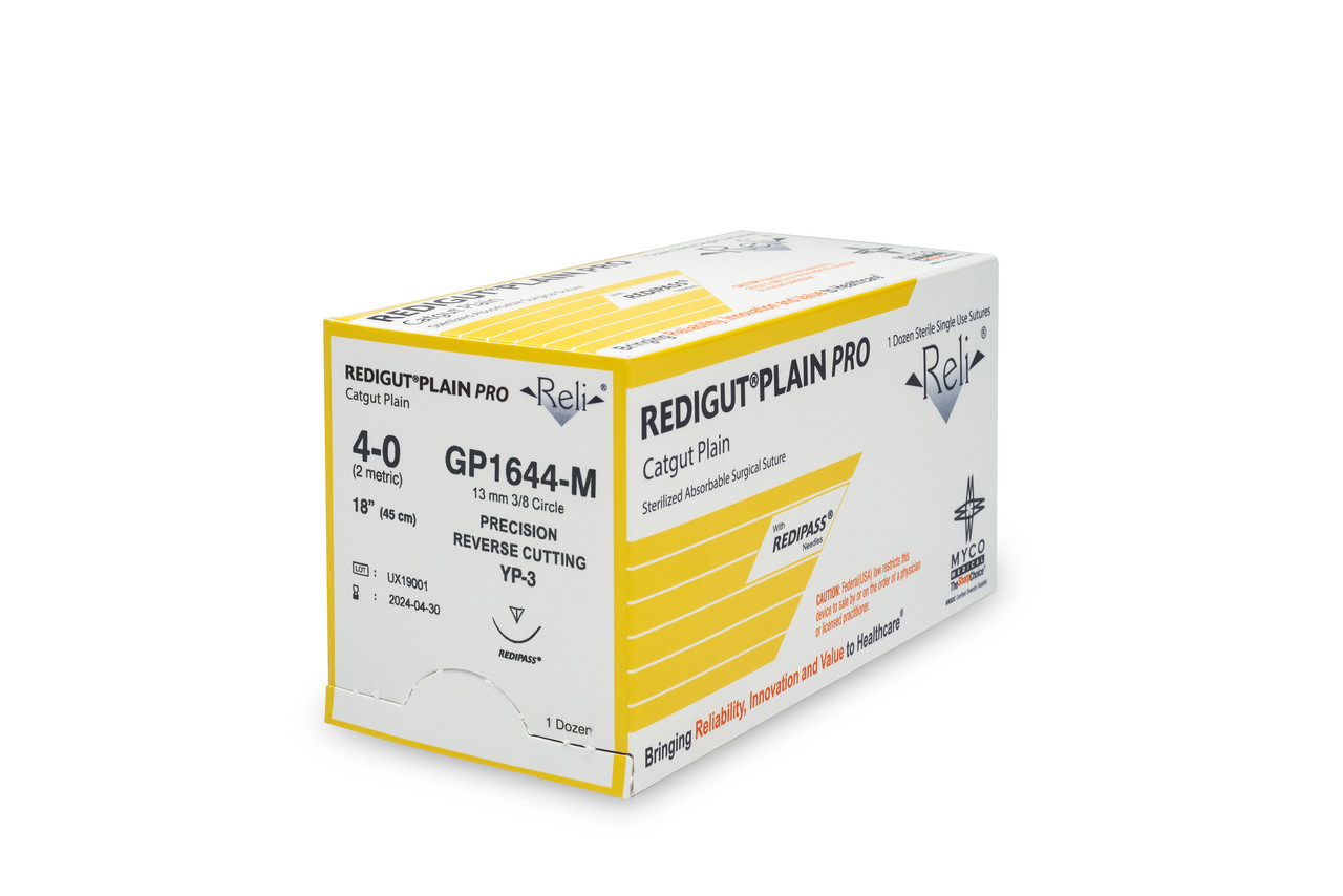 MYCO RELI® PRO SUTURE - Suture, 4-0, Redigut, Plain, Natural, 18", YP-3, 12/bx (US Only)