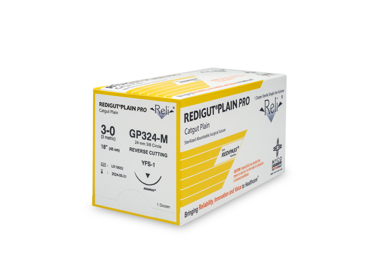 MYCO RELI® PRO SUTURE - Suture, 3-0, Redigut, Plain, Natural, 18", YFS-1, 12/bx (US Only)