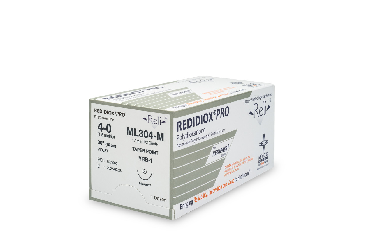 MYCO RELI® PRO SUTURE - Suture, 4-0, Redidiox, Violet, Monofilament, 30", YRB-1, 12/bx (US Only)