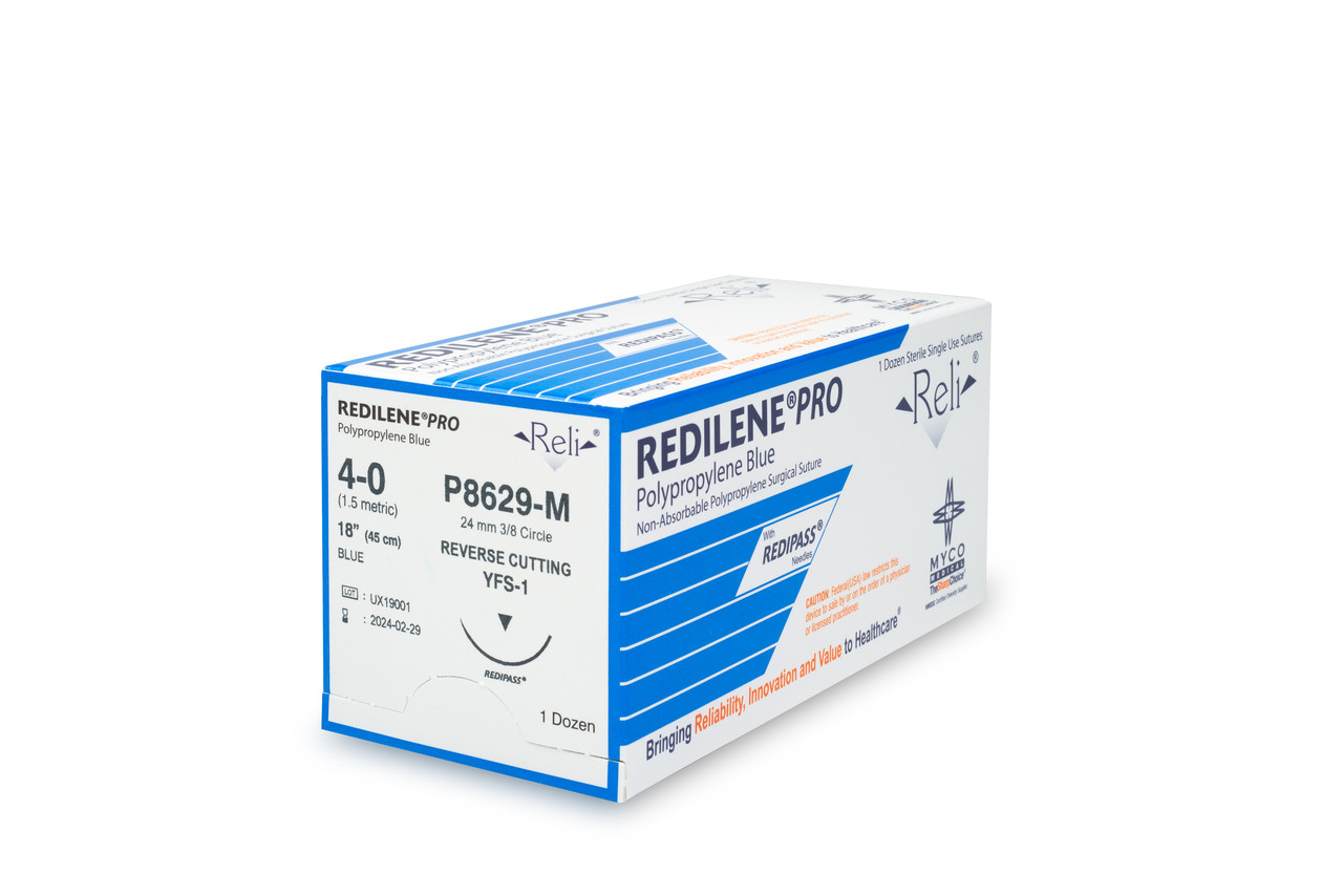 MYCO RELI® PRO SUTURE - Suture, 4-0, Redilene, Blue, Monofilament, 18", YFS-1, 12/bx (US Only)