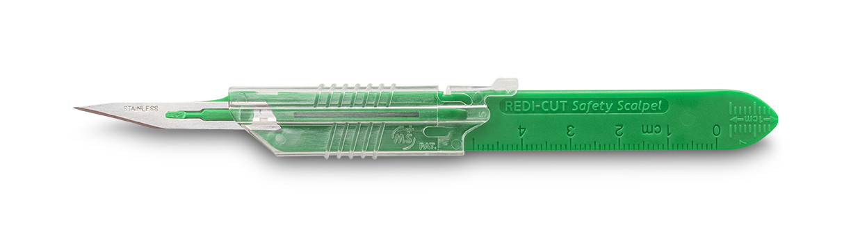 MYCO REDI-CUT SCALPELS - Scalpel, Retractable Sheath, with Technocut Premium Blade #15, Sterile, 10/bx (US Only)