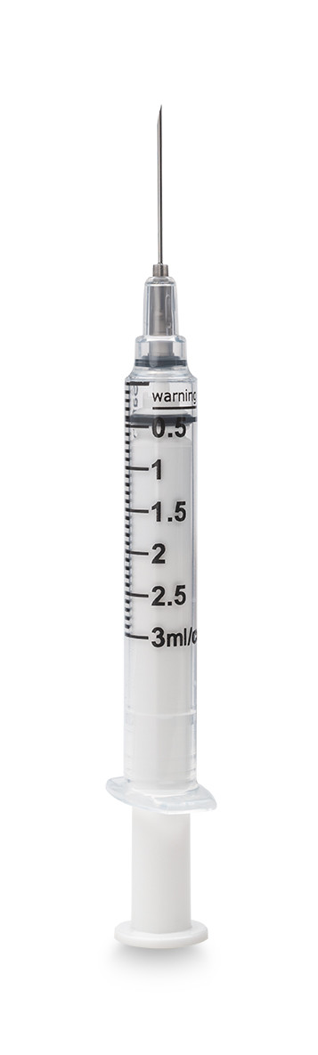 MYCO RELI® WEALY® SAFETY SYRINGES - Safety Syringe with Needle, 3 mL, 22G x 1", Sterile, Deep Green, 100/bx (Rx) (HAZMAT Fees Apply, cannot ship via Air or to AK, GU, HI, MP, PR, VI) (Available for Sale in US & Canada)
