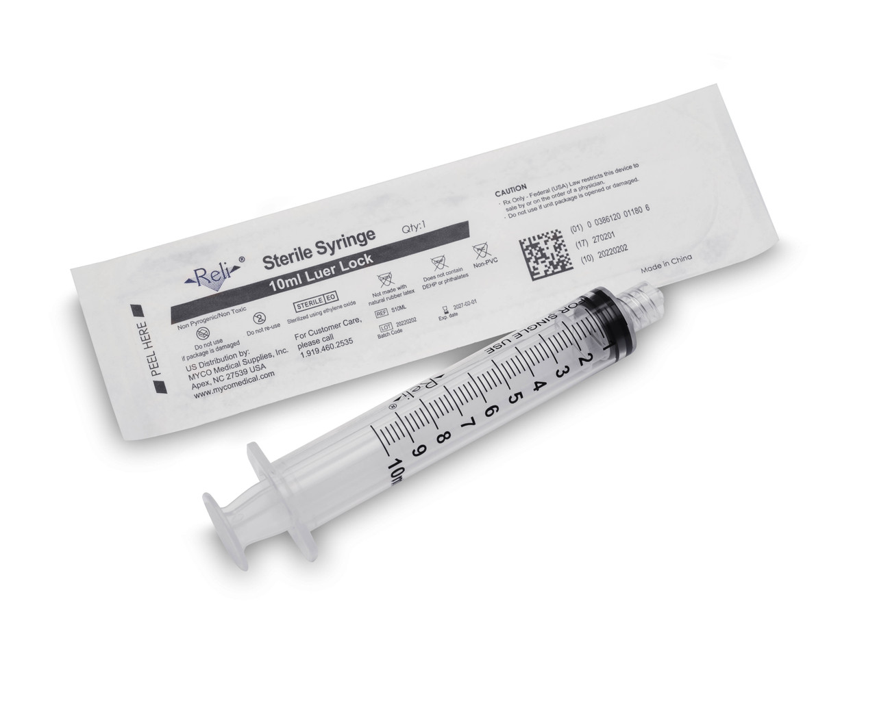 MYCO RELI® CONVENTIONAL LUER LOCK SYRINGE - Syringe Only, 1mL, Luer Lock, Low Dead Space, 100/bx (US Only)