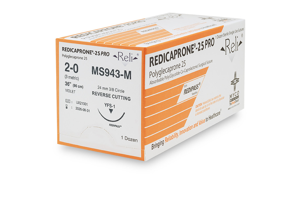 MYCO RELI® PRO SUTURE - Suture, 0, Redidiox Pro, Violet, Monofilament, YCP-2, 30”, 12/bx (US Only)
