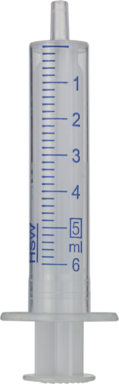 Disposable syringe, Luer tip, 5 mL