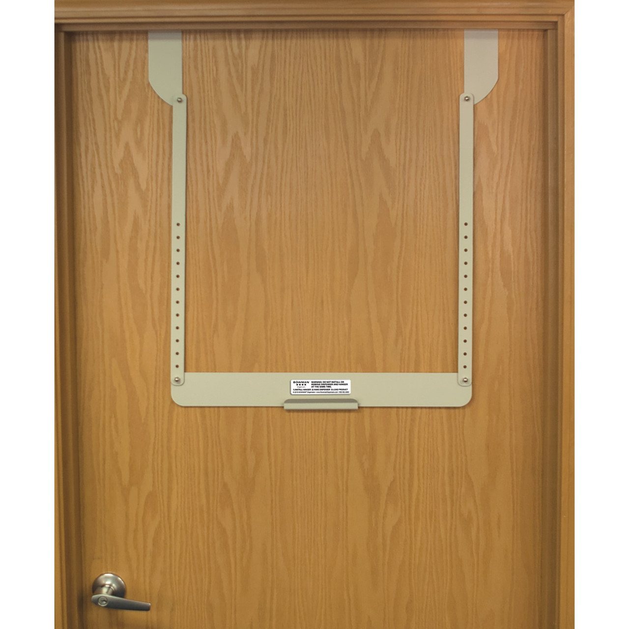 MARKETLAB BOWMAN ACCESSORIES - Fire Door Hanger For Protection Organizers, Holds Protection Organizers at Adjustable Heights, Attaches at Top of Fire Door, 22G Quartz Powder Coated Metal, 26 1/8"W x 29½"H x 2 15/16"D (Made in USA)