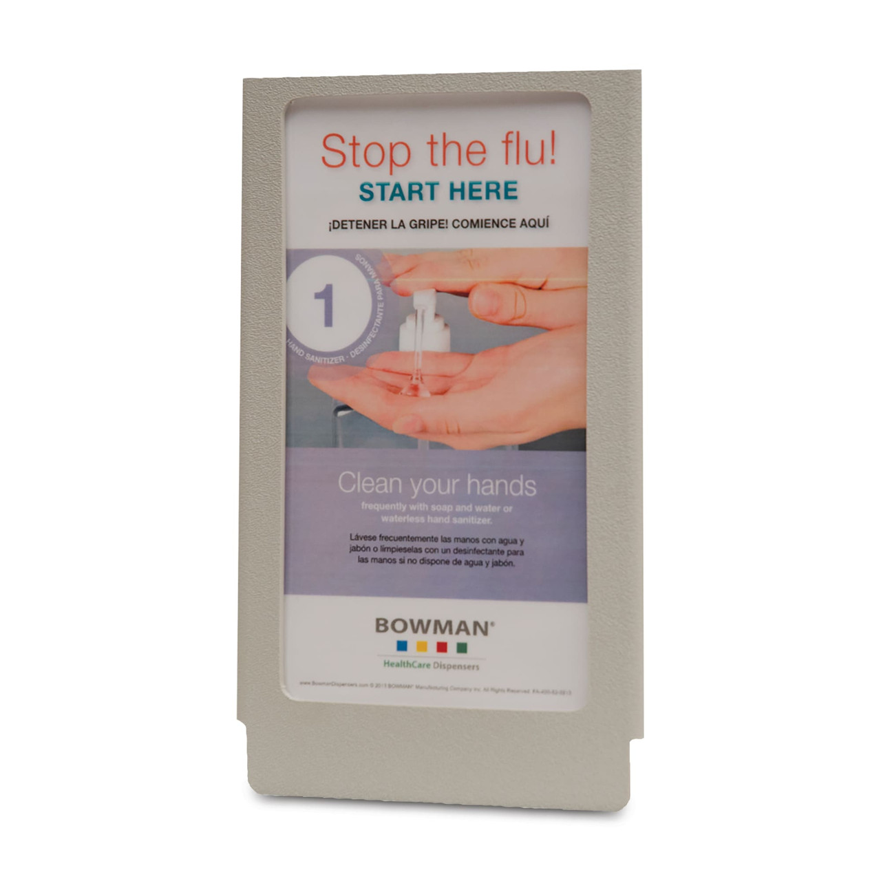 MARKETLAB BOWMAN ACCESSORIES - Sign Holder, Vertical, Holds 5½" x 8½" Sign with 4½" x 8¼" Visible Area, Mounts with Attached Double Sided Tape, Quartz, Plastic