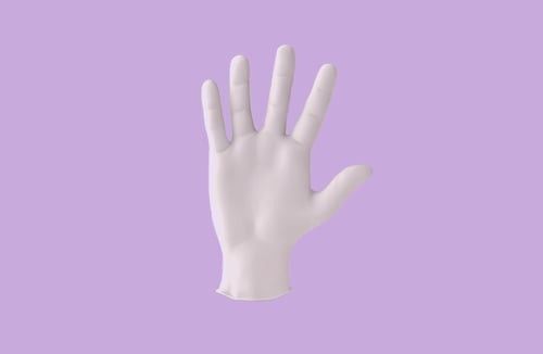 Glove, General Purpose, Latex, Textured, Powder-Free (PF), Medium, Natural White (STINGRAY)