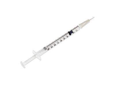 Syringe with Needle, 1 ml, S/T, 27G x 3/8", IB, 100/pk, 8 pk/cs (Continental US Only) (Drop Ship Requires Pre-Approval)