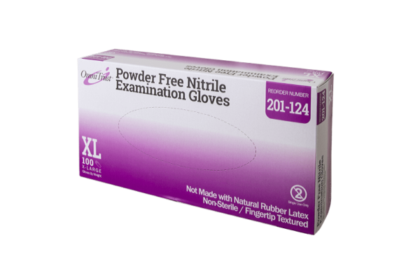 OMNITRUST Exam Glove, Nitrile, X-Large, Textured Fingers, Blue, Powder Free (PF), 100/bx, 10 bx/cs (80 cs/plt) (See additional pricing for drop ship orders less than 1,000 cs)