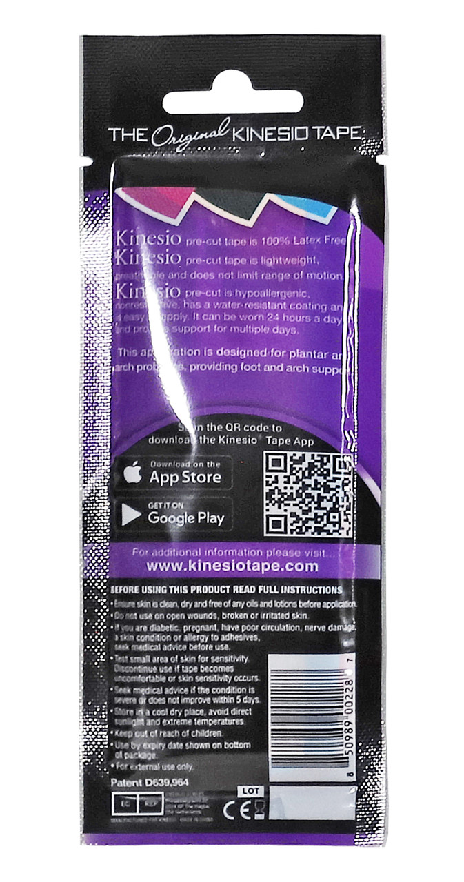 KINESIO TAPE PRE CUTS - Foot Pre Cut, 20 app/bx   (020803)