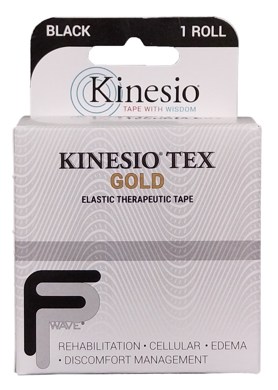 KINESIO TEX GOLD FP TAPE - Gold FP Tape, 2" x 5½ yds, Black, 6 rl/bx  (090309)