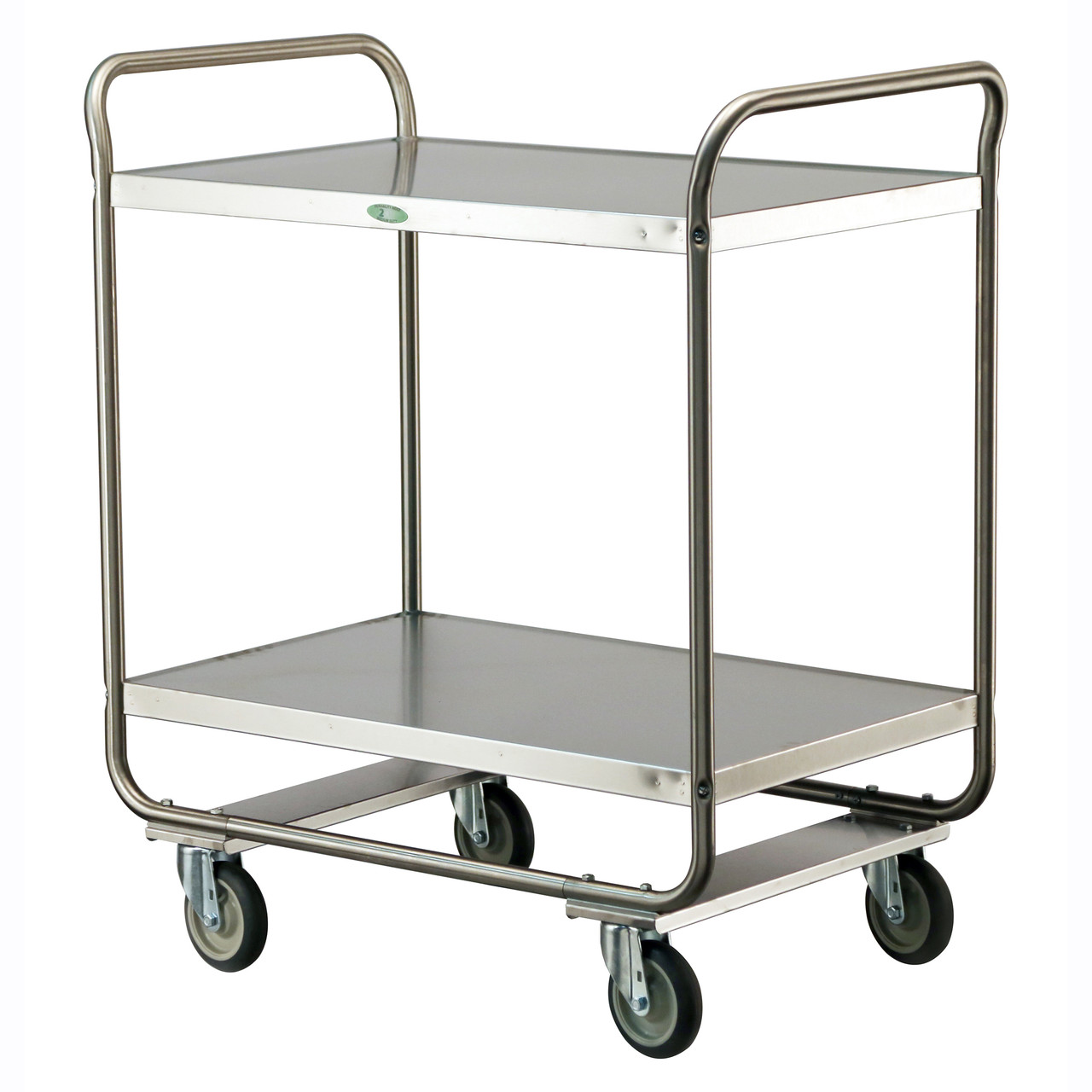 LAKESIDE UTILITY CARTS - STAINLESS STEEL TUBULAR MODEL - Medium Duty Cart, 2 Shelves, 22"W x 36"L x 40 5/8"H, 500 lb Capacity, 5" Swivel Casters, 911 Stainless Steel, 21" x 33" Shelf, 21½" Clearance