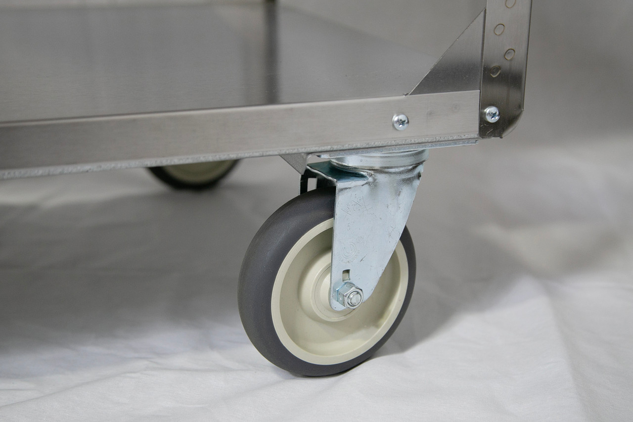 LAKESIDE UTILITY CARTS STAINLESS STEEL ANGLE LEG - Medium Duty Cart, 3 Shelves, 22 3/8"W x 39¼"L x 37¼"H, 500 lb Capacity, 5" Swivel Casters, 21" x 35" Shelf, 13 1/8" Clearance