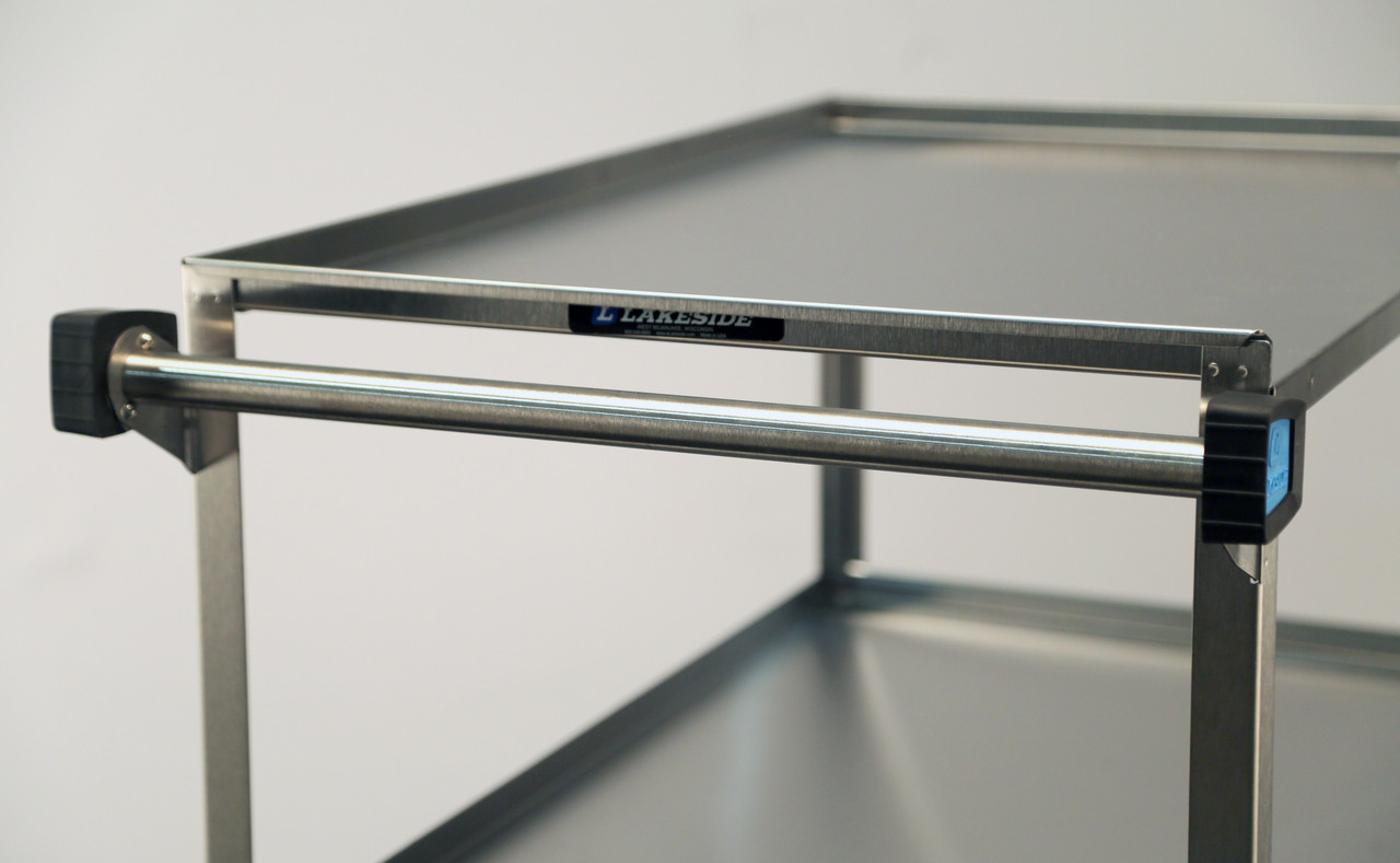 LAKESIDE UTILITY CARTS STAINLESS STEEL ANGLE LEG - Medium Duty Cart, 3 Shelves, 22 3/8"W x 39¼"L x 37¼"H, 500 lb Capacity, 5" Swivel Casters, 21" x 35" Shelf, 13 1/8" Clearance