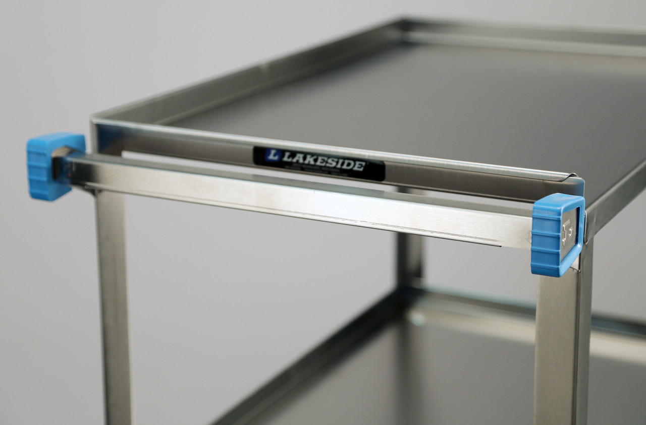 LAKESIDE UTILITY CARTS STAINLESS STEEL ANGLE LEG - Standard Duty Cart, 3 Shelves, 18 3/8"W x 30¾"L x 33"H, 300 lb Capacity, 3½" Swivel Casters, 18" x 27" Shelf, 12¼" Clearance