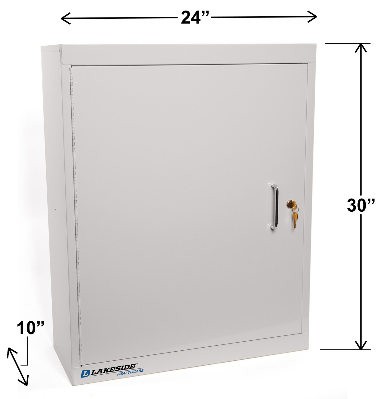 LAKESIDE NARCOTIC CABINETS - Narcotics Cabinet, Single Door, Double Lock, Handle, 3 Adjustable Shelves, 24" x 10" x 30", Beige