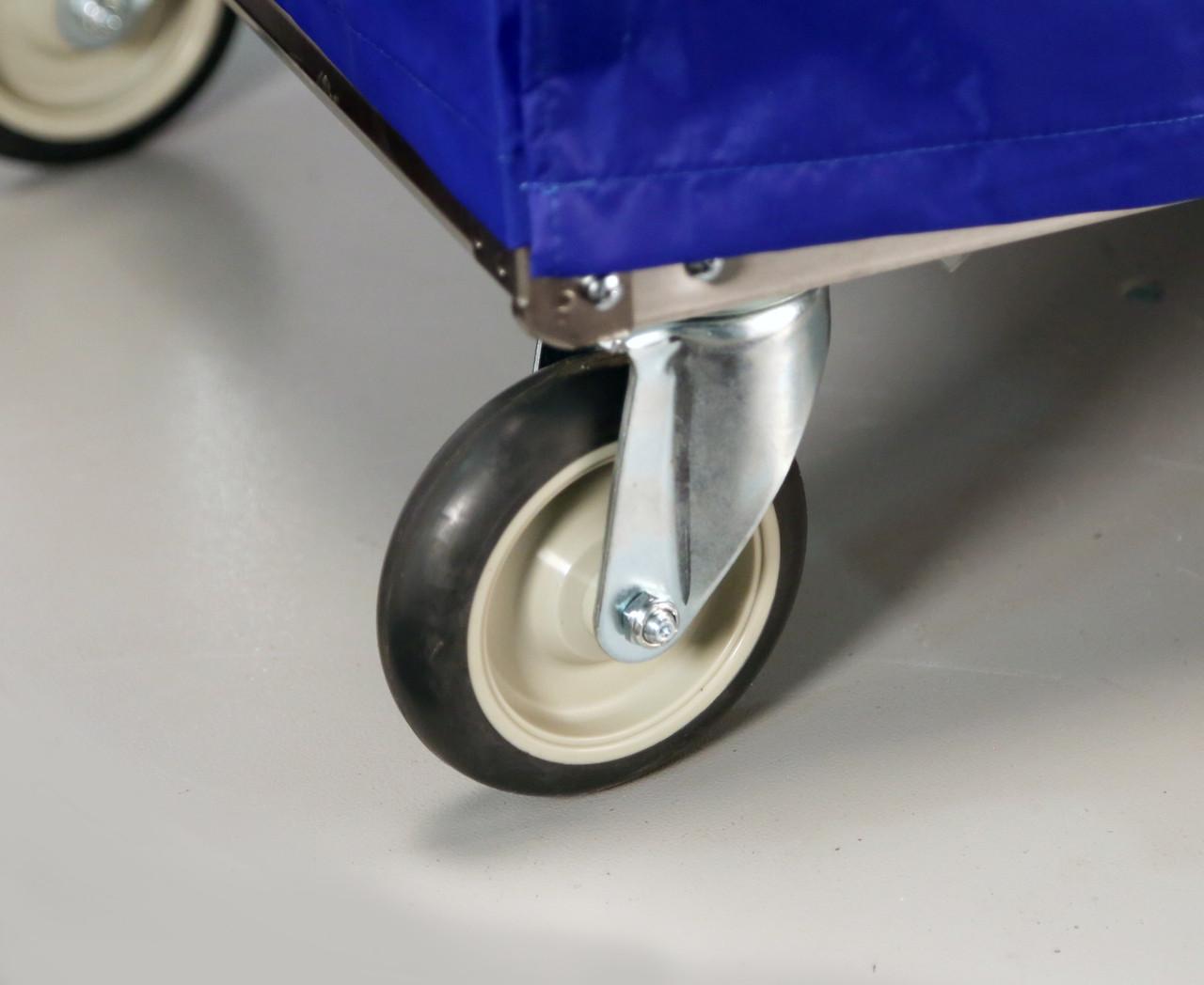 LAKESIDE LINEN CARTS - STAINLESS STEEL - Cart & Cover, 22¼"W x 51 3/8"L x 45½"H, 4 Shelves, 5" Casters, 2 Swivel/ 2 Fixed