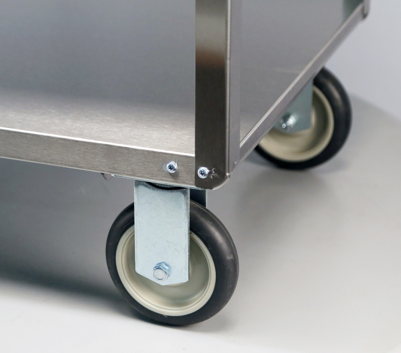 LAKESIDE LINEN CARTS - STAINLESS STEEL - Cart, 22¼"W x 51 3/8"L x 45½"H, 4 Shelves, 5" Casters, 2 Swivel/2 Fixed