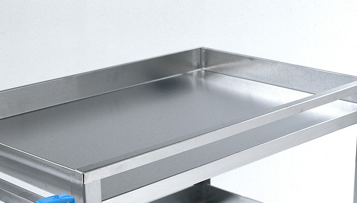 LAKESIDE GUARD RAIL CARTS - Cart, 19 3/8"W x 32 5/8"L x 34½"H, 700 lb Capacity, 2 Shelves, 5" Swivel Casters, 18" x 27" Shelf, 17" Clearance
