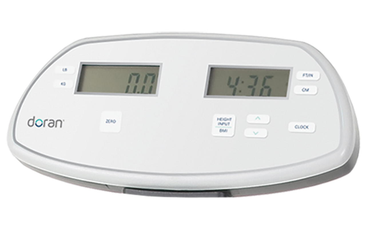 DORAN DIGITAL PHYSICIAN'S SCALE Digital Beam Scale, Height Rod, 500 lbs/ 200 kg, Platform: 15" x 13" x 2" (090833)