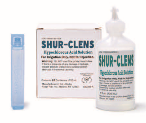 CLENSTECH WOUND CARE SOLUTIONS Shur-Clens Hypochlorous Acid Solution, 120 mL (4 fl oz) Bottle, 24/cs (US Only)