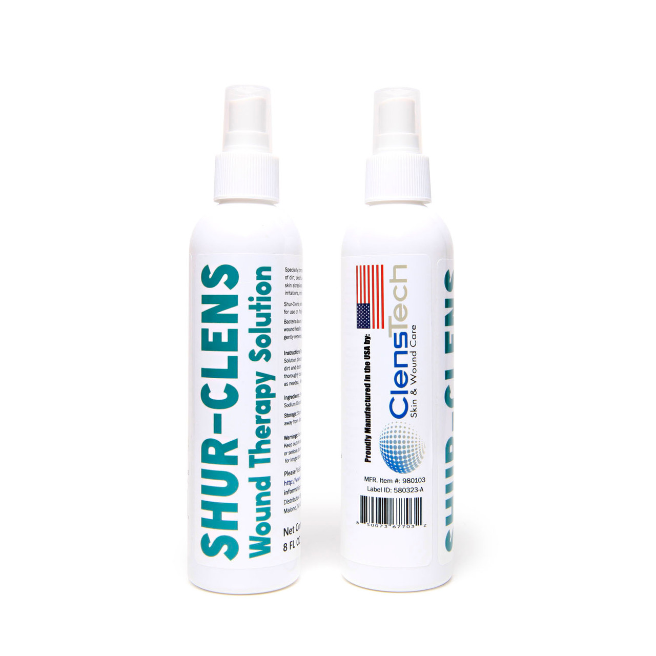 CLENSTECH WOUND CARE SOLUTIONS Shur-Clens Wound Therapy Solution, 8 fl oz (236mL) Conventional Fill Bottle, 12/cs (US Only)