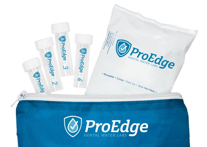 PROEDGE DENTAL EXPRESS R2A WATER TESTING SERVICE KIT WITH SHIPPING LABEL - Kit Includes: Refrigerant Pack, 1 Collection Vial, 1 Styrofoam Mailer, All Lab Fees, No Return Postage (US Only)