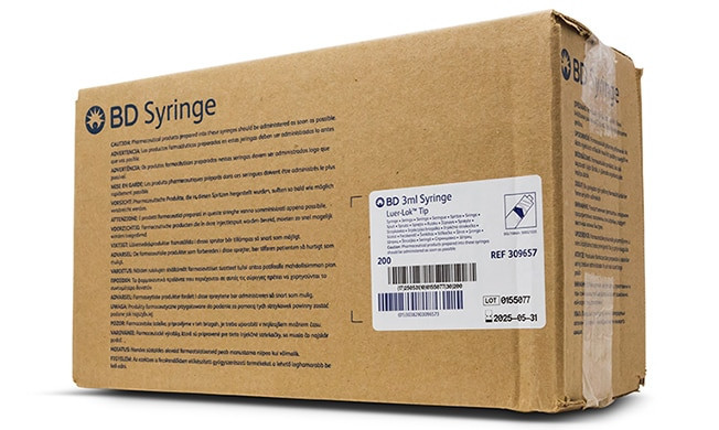 BD Syringe Only, 3mL, Luer-Lok™ Tip, Sterile, Individually Wrapped, 200/bx, 4bx/cs (Continental US Only)