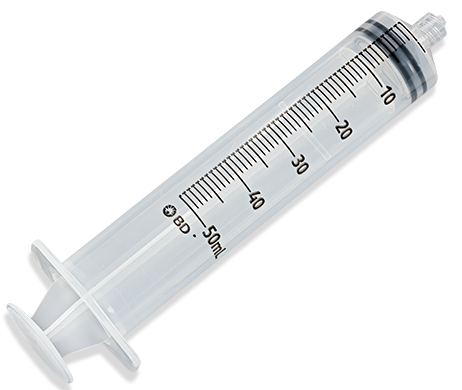 BD Syringe Only, 50mL, Luer-Lok™ Tip, Sterile, Individually Wrapped, 40/bx, 4 bx/cs (Continental US Only)