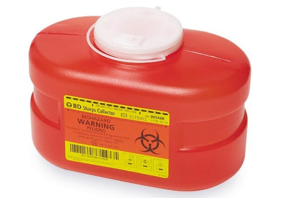 BD Sharps Collector, 3.3 Qt, Small, Red, 24/cs (Continental US Only) - Red