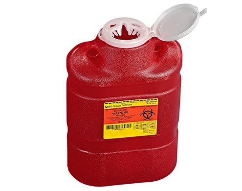BD Sharps Collector, 8.2 Qt, Medium, Red, 12/cs (Continental US Only) - Red