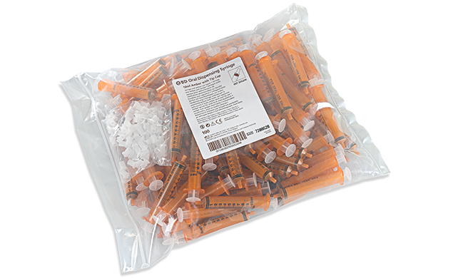 BD Oral Syringe, Amber, 10mL, Tip Cap, 100/pk, 5 pk/cs (Continental US Only)