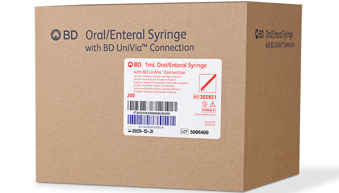 BD Oral Syringe, Clear, 1mL, Sterile, 200/pk, 8 pk/cs (Continental US Only) - Clear