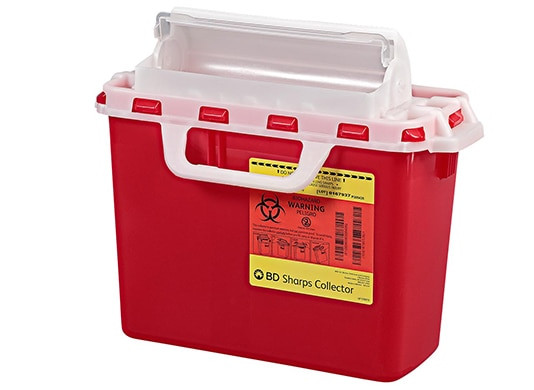 BD Sharps Collector, 2 & 3 Gallon, Next Generation, Counter Balanced Door, Red, 10/cs (Continental US Only) - Red