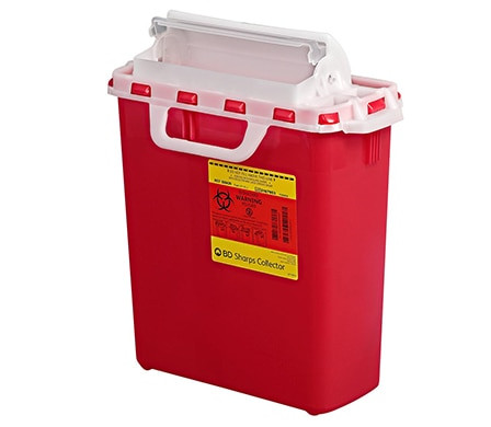 BD Sharps Collector, 2 & 3 Gallon, Next Generation, Counter Balanced Door, Red, 10/cs (Continental US Only) - Red