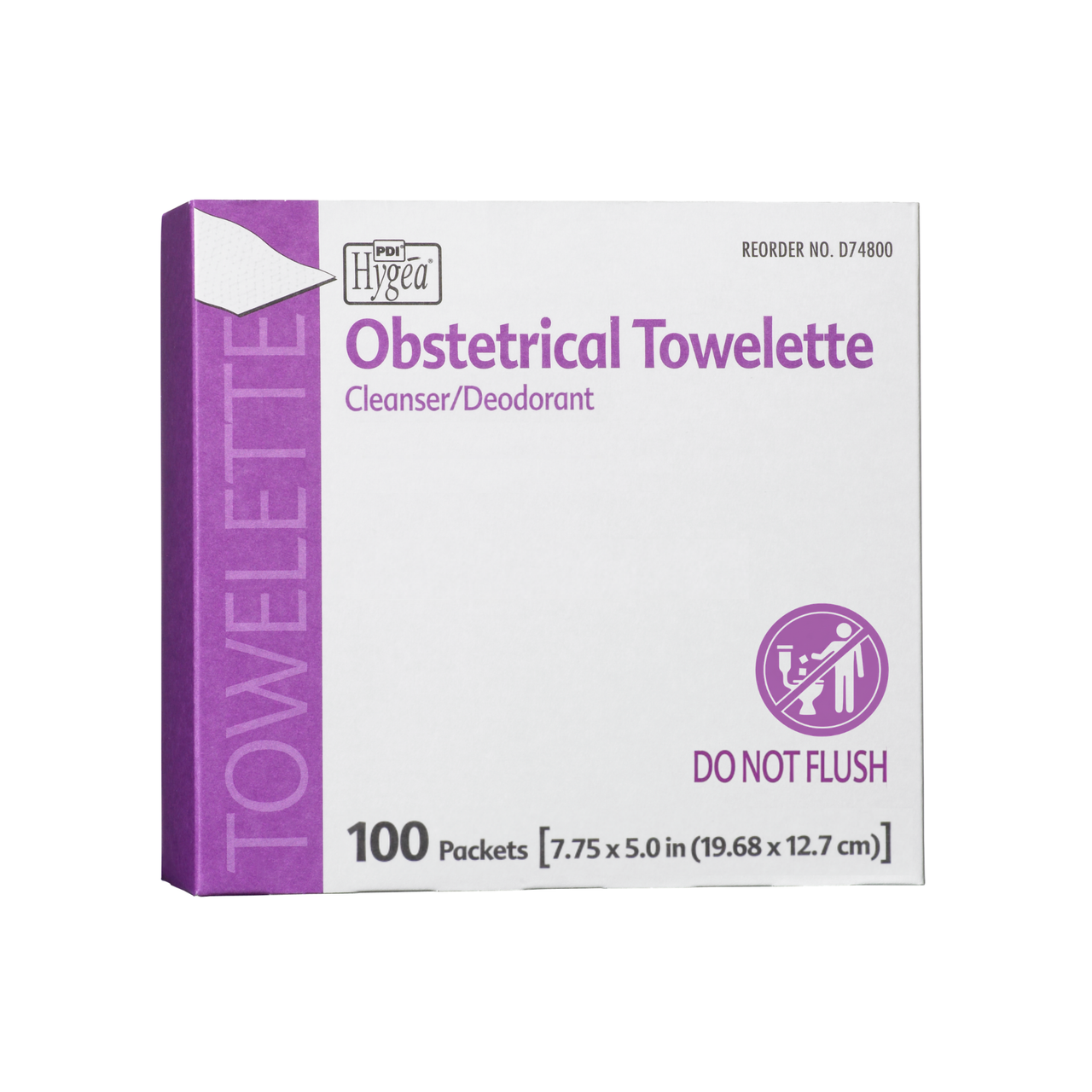 PDI HYGEA® OBSTETRICAL TOWELETTE Obstetrical Towelette, 7.75" x 5", 1/pk, 100 pk/bx, 10 bx/cs (63 cs/plt) (US Only)