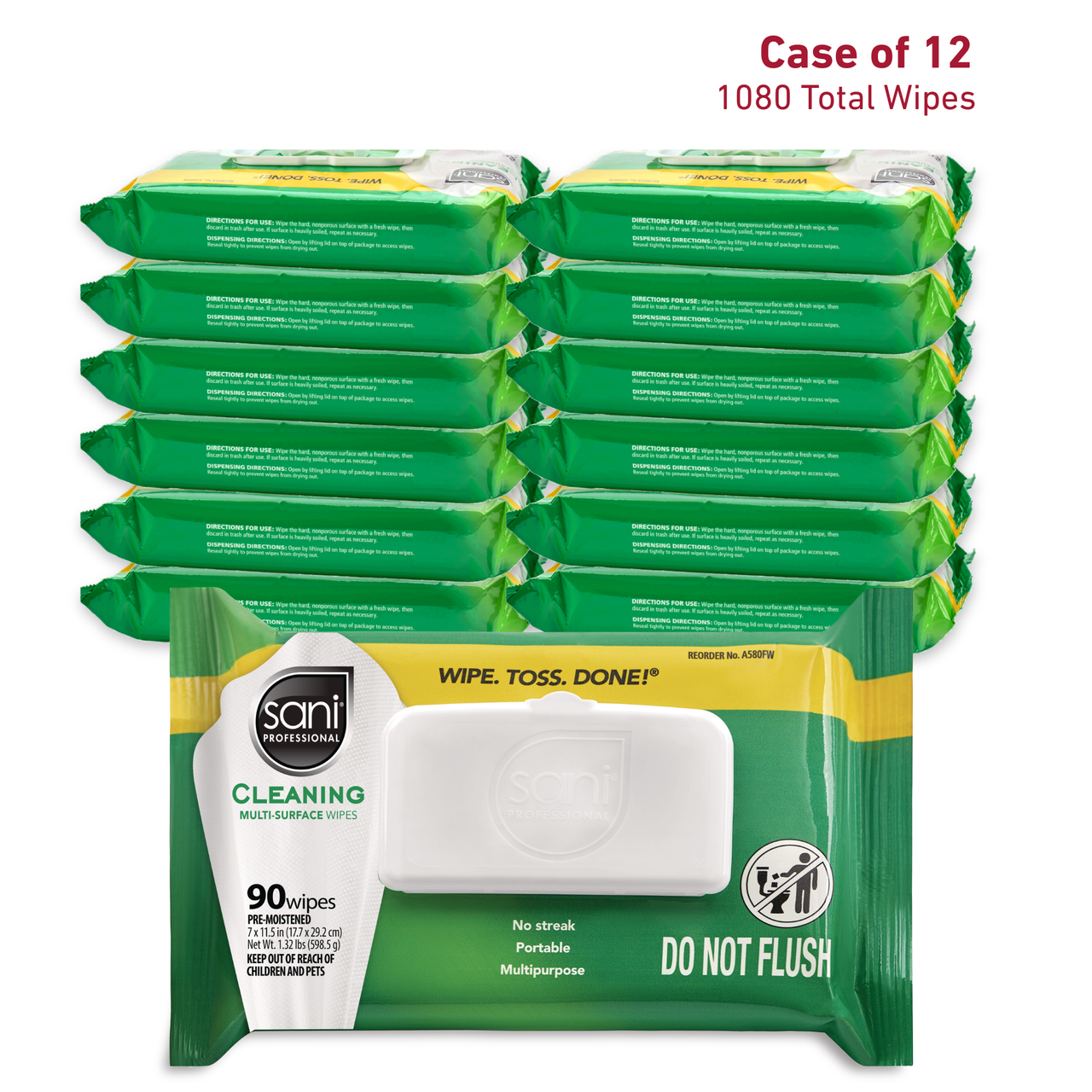 PDI SANI PROFESSIONAL® BRAND TABLE TURNERS® TABLE CLEANING WIPES Table Cleaning Wipes, 80/pk, 12 pk/cs (US Only)