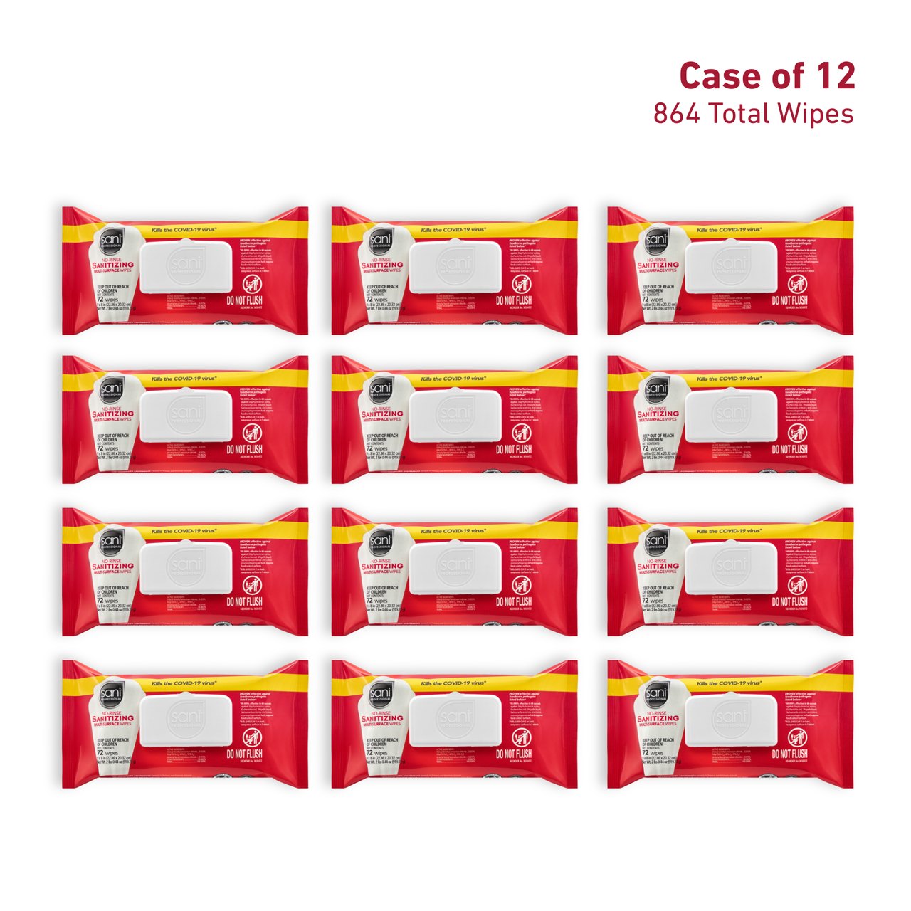 PDI SANI-WIPE™ NON-RINSE FOOD CONTACT HARD-SURFACE SANITIZING WIPE Sanitizing Wipes, 9" x 8", Softpack, 72/pk, 12 pk/cs (US Only)