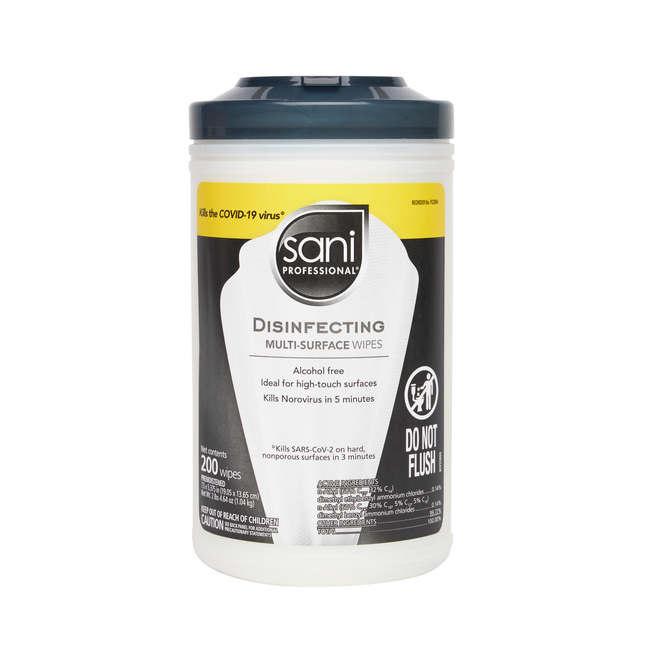 PDI SANI PROFESSIONAL® DISINFECTING MULTI-SURFACE WIPES Disinfecting Multi-Surface Wipe, 7 1/2 x 5 3/8, White, 200/can 6 can/cs (US Only)
