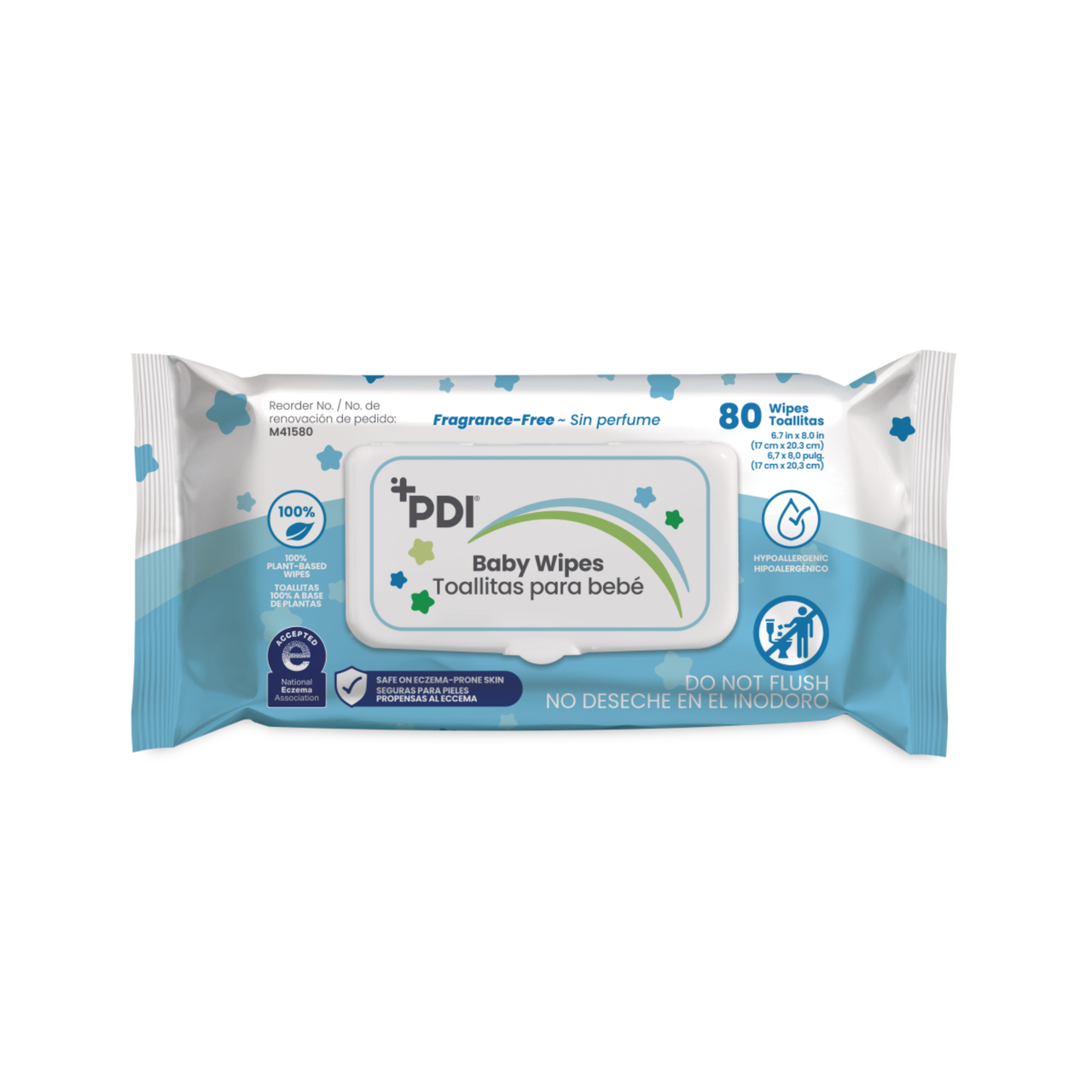 PDI BABY WIPES Baby Wipes, Unscented, Solo Softpak, 8" x 6.7", 80/pk, 12pk/cs (US Only) (US Only)