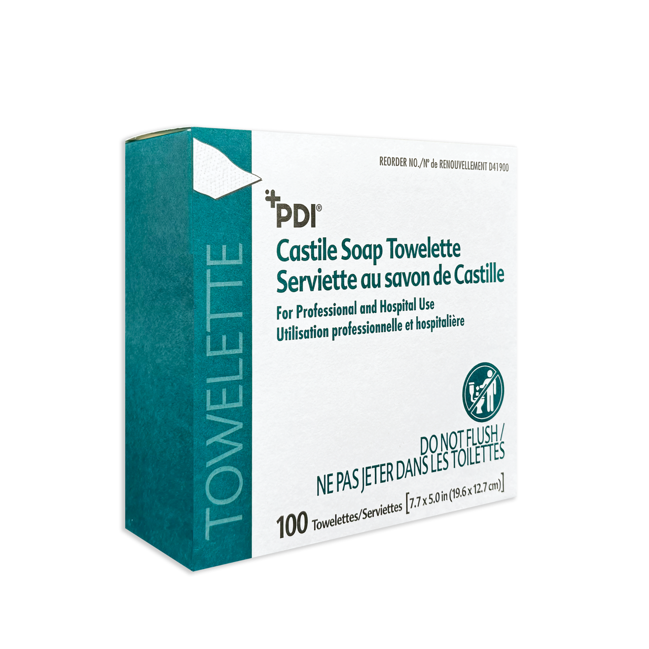 PDI CASTILE SOAP TOWELETTE Castile Soap Towelette, 2% Coconut Oil, 1/pk, 100 pk/bx, 10 bx/cs (63 cs/plt) (US Only) (Item on Manufacturer Backorder - Inventory Limited when Available)